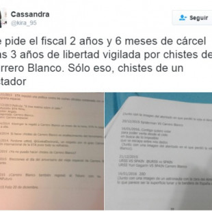 La tuitera procesada por chistes sobre Carrero renuncia a su abogado porque es admirador del número dos de Franco
