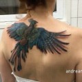 Tatuaje de pavo real con movimiento
