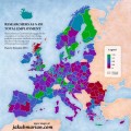 Porcentaje de investigadores por región en Europa respecto al total de empleados [ENG]