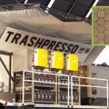 TrashPresso. Planta de reciclaje móvil capaz de convertir 5 botellas de plástico en un azulejo