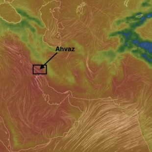 La ciudad iraní de Ahvaz alcanzó una temperatura máxima de 53.7 °C (ING)