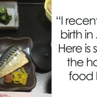 Una mujer que dio a luz en Japón y muestra los alimentos que recibió en el hospital (ENG)