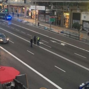 Cortada la Gran Vía de Madrid por un amplio dispositivo policial