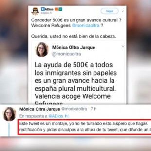 El tuit falso que Mónica Oltra ha tenido que desmentir (y por el que le siguen lloviendo insultos)