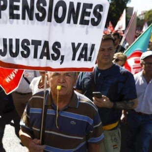 Los jubilados se manifiestan en Madrid contra el "robo" de las pensiones