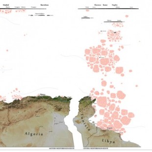 El mapa que muestra todas las personas que murieron al intentar cruzar el Mediterráneo desde el 2005