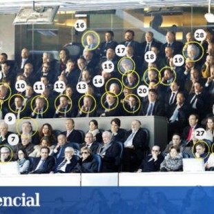 Quién es quién en el palco del Bernabéu: Moragas se despide rodeado del PP