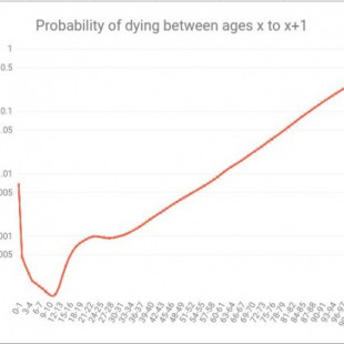La probabilidad de morir en un año determinado explicada en una gráfica