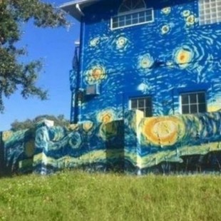 Multados por convertir la fachada de su casa en una pintura de Van Gogh para ayudar a su hijo autista