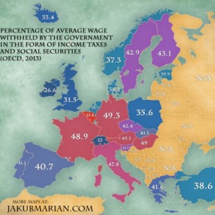 Mapa de la declaración de la renta y seguridad social por país en Europa [Eng]