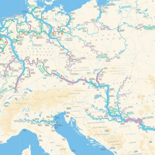 Cruzar Europa en barco: la extensísima red de autovías fluviales del viejo continente, en un mapa