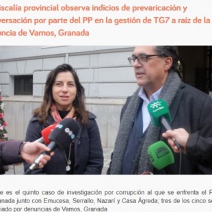 La fiscalía ve indicios de prevaricación y malversación del PP de Granada en TG7 tras la denuncia de Vamos Granada