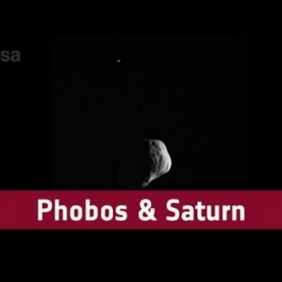 Mars Express capta a Fobos desplazándose por delante de Saturno (ING)