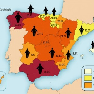 Mapa de la obesidad por Comunidades Autónomas