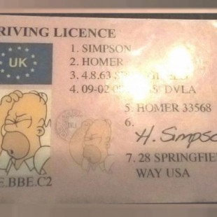La policía atrapa a un conductor con un carné de conducir falso de Homer Simpson