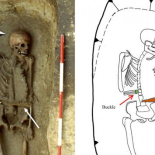 Hallan en Italia un esqueleto medieval con un cuchillo en lugar de mano