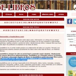 Un juez ordena el cierre cautelar de la web Quedelibros.com por ‘piratería’ a petición del Ministerio de Cultura