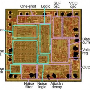 Dentro del chip de efecto de sonido 76477 Space Invaders: lógica digital implementada con I2L -eng-