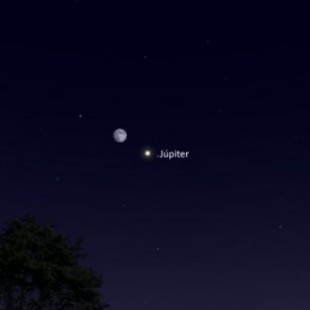 Durante la madrugada de hoy lunes 28 de Mayo se podrá ver la conjunción de la Luna y Júpiter