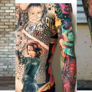 Este tipo tiene tatuados 31 personajes de Marvel