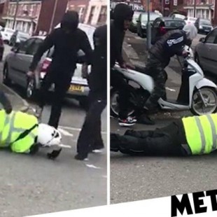 Inglaterra: Matones agreden y roban la moto a un guardia de tráfico de servicio a plena luz  del día