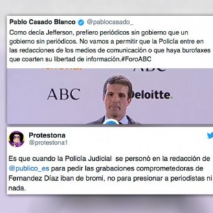 Casado critica que policías “entren en las redacciones” y Twitter le recuerda que fueron a ‘Público’ cuando gobernaba PP