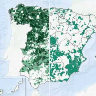 Estos mapas muestran dónde se concentra, y dónde desaparece, la población española