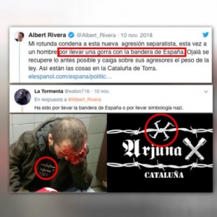 El detalle nazi que Albert Rivera y muchos medios han omitido sobre el agredido “por llevar una gorra de España” 
