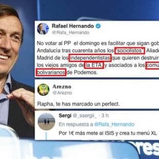 El “perfect” de Rafael Hernando: “la ETA”, independentistas, “sociolistos”, comunistas y bolivarianos en un solo tuit