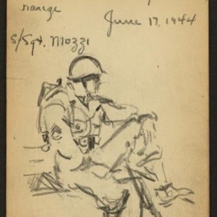 Los dibujos de un soldado en Normandía en 1944