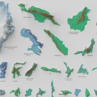 Las cien islas más grandes del planeta, ordenadas de mayor o menor en un gráfico