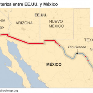 El mapa y las imágenes que muestran cómo es el muro que ya existe en la frontera entre México y Estados Unidos