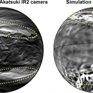 Manchas gigantes simétricas se observan en las nubes de Venus (ING)