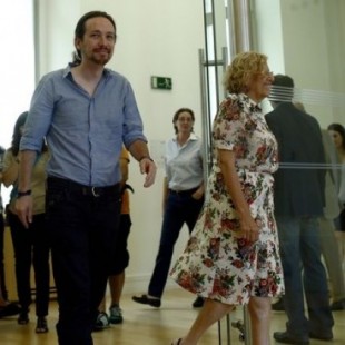 Pablo Iglesias  sondea con IU un plan para concurrir frente a Carmena