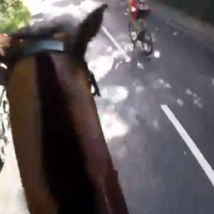 Sancionan con más de mil euros a un ciclista que adelantó a un caballo de manera temeraria