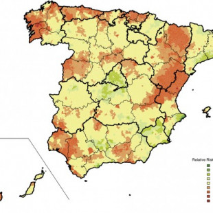 Mapa de la mortalidad por cáncer de próstata en España