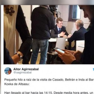 “Son provocadores profesionales”: críticas a Casado e Inda por grabar entrevista en bar Koxka de Altsasu sin permiso