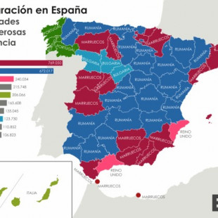 El mapa de la inmigración en España