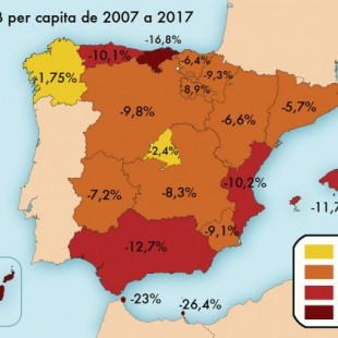 Así ha evolucionado la riqueza en España desde que empezó la crisis