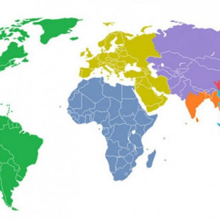 El mundo, dividido en siete partes con el mismo número de habitantes