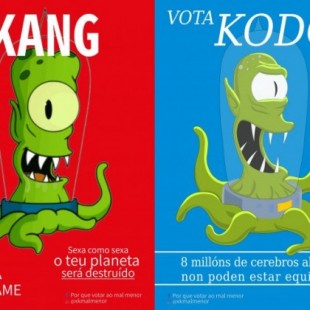 La Policía tramita denuncia por delito electoral, por pegar carteles de Kang y Kodos en Lugo