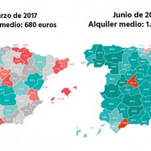Dos mapas para entender la indignación de los españoles con el precio del alquiler