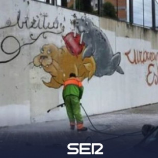 El Ayuntamiento de Bilbao  borra el mural de Zurbaran pensando que era un grafiti