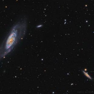 Una vista de la hermosa galaxia espiral Messier 106