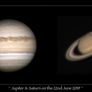 Imágenes de Júpiter y Saturno tomadas desde Queensland, Australia