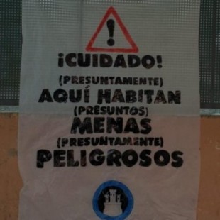 neonazis de Hogar Social cuelgan pancartas contra los menores migrantes en los centros de acogida de Madrid