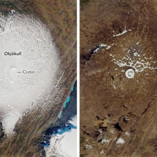 La NASA muestra cómo se derritió el glaciar de Islandia en 33 años