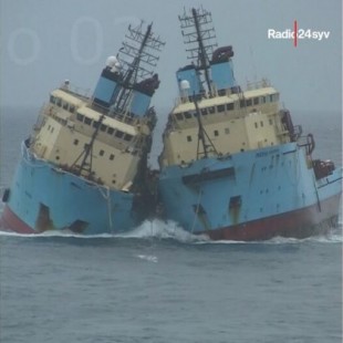 Video: dos barcos de Maersk naufragaron frente a la costa de Francia [DK]
