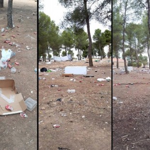 Total falta de civismo con toneladas de basura en una romería de Castilla-La Mancha