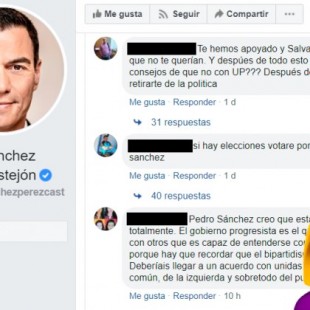 Avalancha de comentarios de votantes del PSOE contra Pedro Sánchez en sus redes